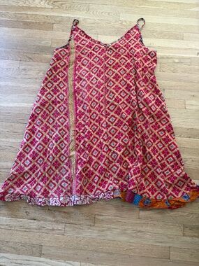 Boho kantha dress upcycled clothing